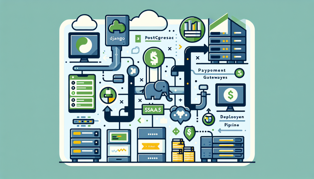 Django PostgreSQL hosting setup guide for Pakistan with payment gateway integration and deployment pipeline illustration